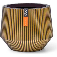 Capi Vaas Cilinder Geo Groove D19H16 Zwart