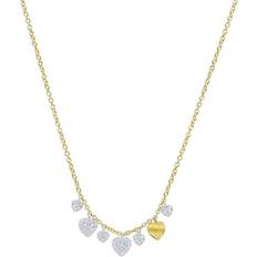 Meira T 14K White & Yellow Gold Diamond Multi Heart Statement Necklace, 16-18