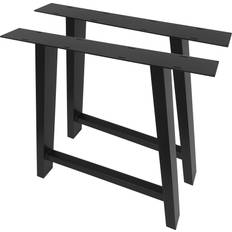 2 Stück Tischbeine Metall Schwarz 72cm