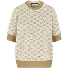 Gucci Women Jumpers Gucci G Jacquard Wool Mid-Sleeve Sweater - Light Yellow