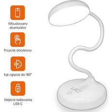 Lasmex Trådlös LED Lampa Touch 6W 3000mAh Vit Bordslampa