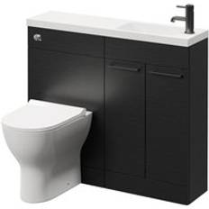 Napoli Combination Nero Oak 1000mm Vanity Unit Toilet Suite