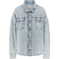 Guess Jakker Guess Diamante Western White Shacket - Blue Denim