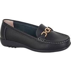 Boulevard L646 Extra Wide Saddle Loafer - Black