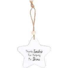 MDF Dekoration Something Different Thanks Teacher Star Hanging Sentiment Sign One Size vit/rosa Dekoration