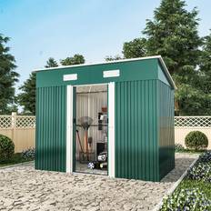 8x4 shed Living and Home 8 x 4 FT Galvanized Material Garden Shed Dark Green (Building Area )