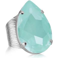 Caroline Svedbom Grön Smycken Caroline Svedbom Perfect Drop Ring Rhodium Soft Mint