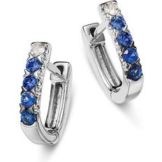 Sapphire Earrings Bloomingdale's Fine Collection Sapphire Ombre White Huggie Hoop Earrings - 14K White Gold