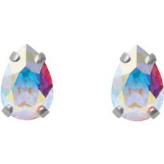 Caroline Svedbom Petite Drop Stud Earrings Rhodium Aurore Boreale