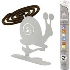 Les Encens du Monde White Snail Incense Spiral Holder 14 Ayurvedic Incense Sticks