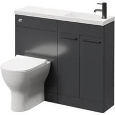Napoli Combination Gloss Grey 1000mm Vanity Unit Toilet Suite