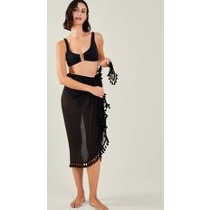 Black Swimsuit Cover-Ups & Sarong Wraps Accessorize Tassel Trim Sarong - Black