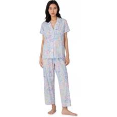 Lauren Paisley Print Cropped Pyjama Set - Blue Pais
