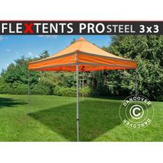 Dancover Snabbtält Depåtält Easy-up Tält Eventtält Partytält FleXtents PRO Steel Arbetstält 3x3m Orange Reflexiva