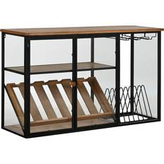 Wine Racks Home ESPRIT Black Natural Wood Metal Crystal 102 x 32 x 60 cm Wine Rack