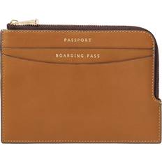 Leather Zipped Travel Wallet - Tan