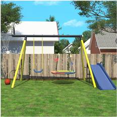 Elegant Kids Swing Slide Set with Basketball Hoop