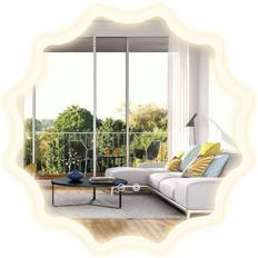 Badrumsspegel Med Anti-Imma Värmevåg Design LED 60 x 60 cm