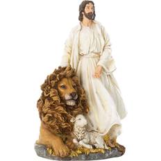s Studio Jesus with Lion and Lamb Figure Renaissance Collection 12 H Resin and Stone
