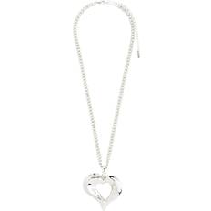 Sølvbelagt Halskæder Pilgrim Tide Heart Necklace - Silverplated