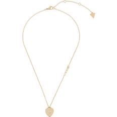 Guess Necklaces Guess Heart Charm Gold Tone 18 Inch Crystal Heart Necklace