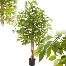 tectake Ficus Tree in Pot 160 cm Green Artificial Plant