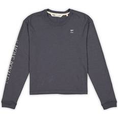 Grå Svedundertøj Mons Royale W's Yonder Merino Organic Cotton Long Sleeve - Black