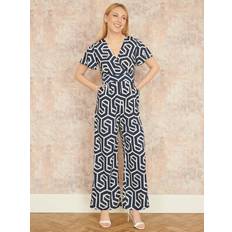 Jumpsuits & Overalls Yumi Oversize Geo Print Jumpsuit - Navy