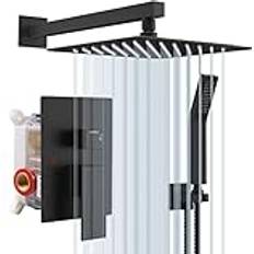 Svart Inbyggt Duschsystem 30 x 30 cm