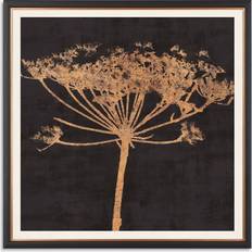 John Lewis Charlotte Oakley Copper Allium Embellished Print & Mount 36 x 36 cm Dark Grey/Metallic Framed Art