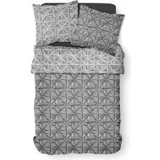 Textiles Today Parure Coton 2 Personnes Imprimé 240x260 cm Noir Linge de Lit Noir, Gris