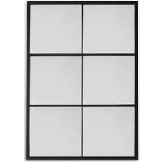 John Lewis Rectangular Metal Frame Glass Pane Indoor Outdoor Black Wall Mirror