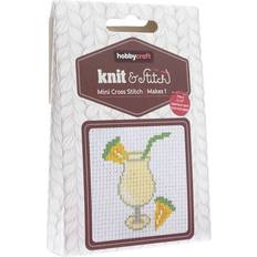 Hobbycraft Cocktail Mini Cross Stitch Kit 7.6 x 7.6 cm