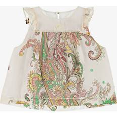 Silk Blouses & Tunics Children's Clothing Etro Girls Ivory Cotton & Silk Paisley Blouse - Ivory