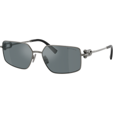 Tiffany & Co. Men Sunglasses Tiffany & Co. Men's Sunglasses Metal Grey Grey Squared Ruthenium Silver