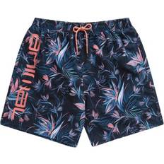 Pink Swimming Trunks Animal Mens Deep Dive Leaf Print Boardshorts - Pink