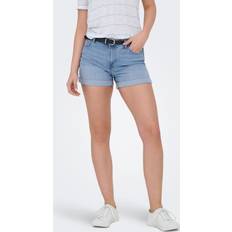 JDY Jeans JDY MOON Mellemhøj Talje Regular Fit Denim-shorts - Blue Denim