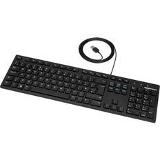 Low-Profile Wired USB Keyboard with UK Layout Matt Black