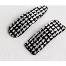 Slides New Look 2 Pack - Black Dogstooth Print Hair Slides