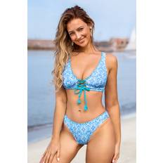 XS Bikini Sets Cupshe Portofino Tile Ornate Bikini Set - Blue