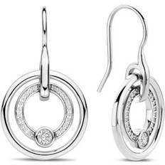 Ti Sento Smycken Ti Sento Circles Cross-Over Drop Earrings - Silver