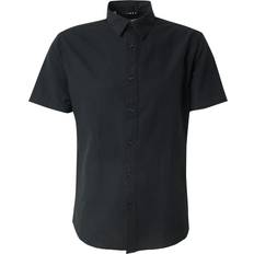 Økologiske Skjorter Selected Homme Linen Shirt SS - Black