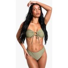 Women Bikini Bottoms boohoo Womens Swimwear Essentials High Waist Brief - Green