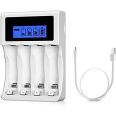 AAA Akku Ladegerät USB 4 Slot Batterieladegerät
