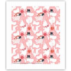 Rosa Kökshanddukar Opto Design Moomin Celebration Diskduk 17x14.5 cm Vit-Rosa Kökshandduk Rosa