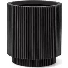 Nature Groove Vase Cylinder Intense Black