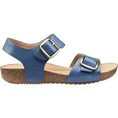 Blue Heeled Sandals Hotter Tourist II Extra Wide Classic Cork Wedge Sandals - Mid Blue