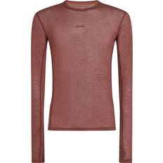 Brown - Men Base Layers Icebreaker Merino 75 Cool-Lite Featherlight L/S Crewe Longsleeve - Brown