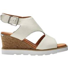 Moda In Pelle Mapel Leather Wedge Heel Sandals - White