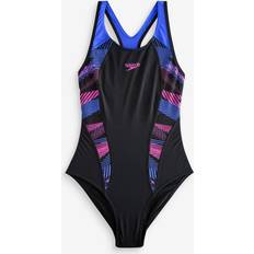 Recycled Fabric Swimsuits Speedo Women's Placement Laneback Swimsuit - Black